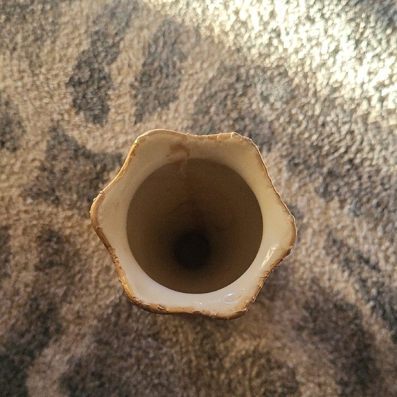 Vintage Hand Decorated Porcelain Vase Weeping Bright Gold 22K  Mid Century US - Picture 8 of 12